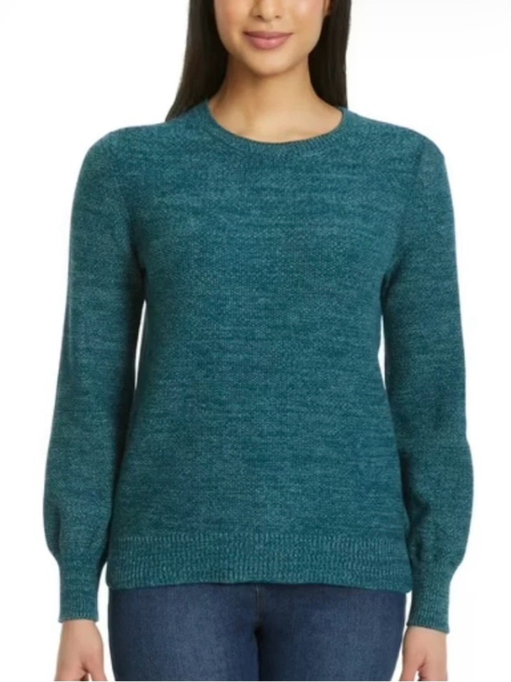 Gloria Vanderbilt Teal Crewneck Sweater